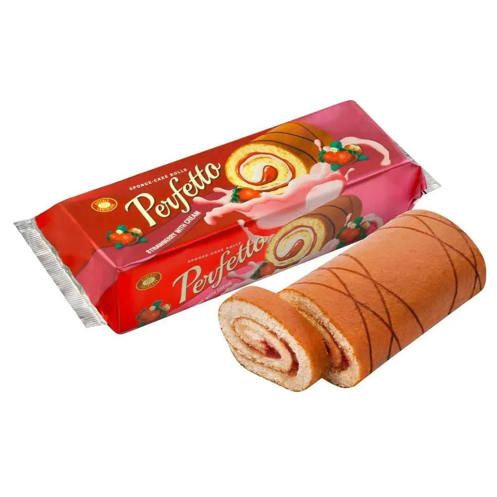 Рулет PERFETTO ХБФ полуниця з вершками 290г